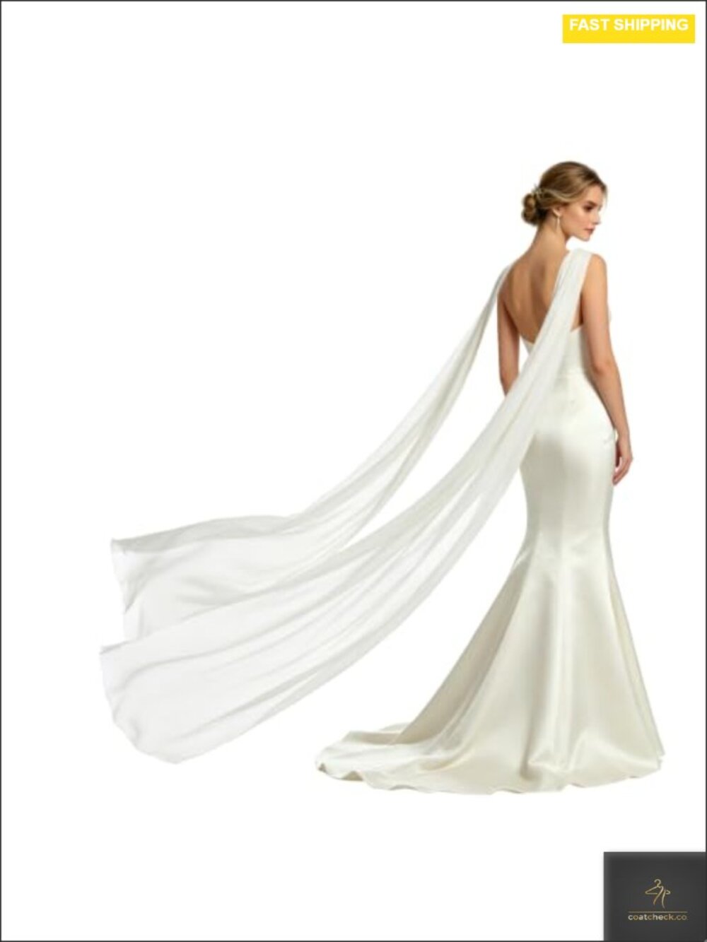 Bridal Chiffon Neck Scarf Long Flowing Scarf for Wedding Evening Party